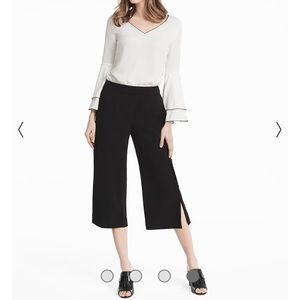 White House Black Market Black Wide Leg Crop Pants